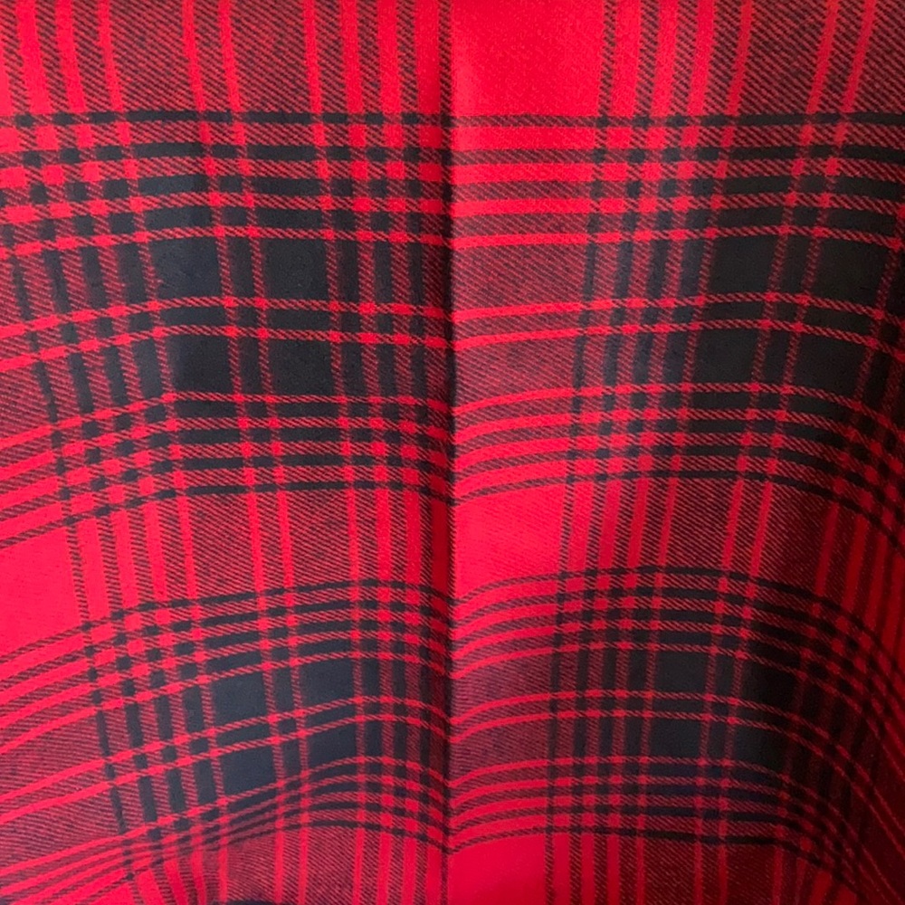 Red and Black plaid heavier weight brushed fabric.